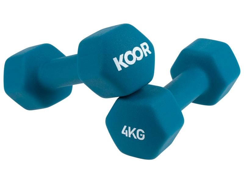 KOOR Kurzhantel-Set 4 kg, Türkis