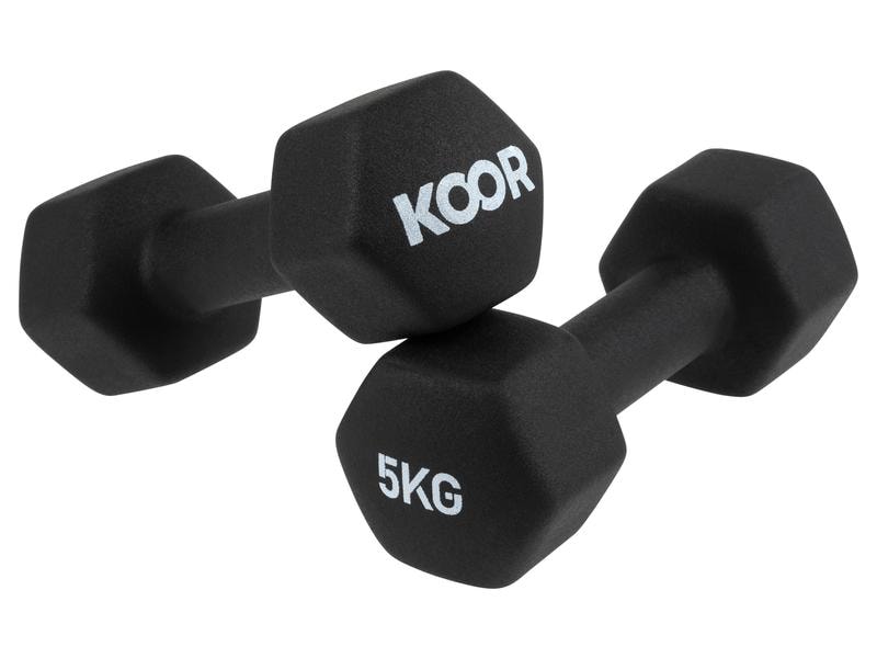 KOOR Kurzhantel-Set 5 kg, Schwarz