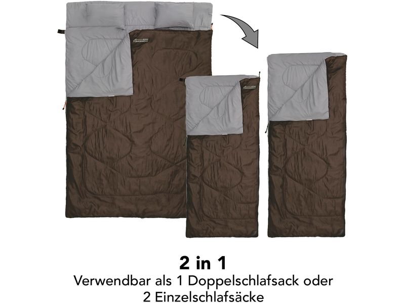 Where tomorrow Doppelschlafsack Polyester, Braun